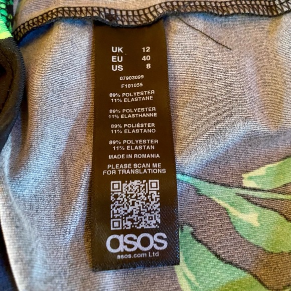 🌟ASOS DESIGN Long Sleeve Cowl Shift Mini Dress in Pansy Print🌟 - Picture 9 of 12